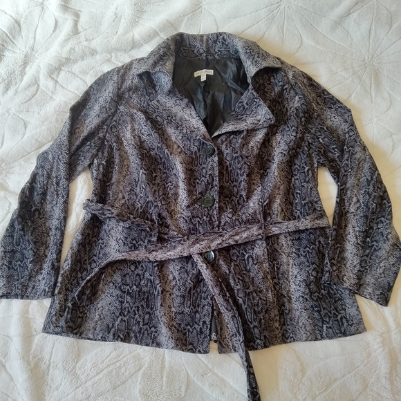 Vintage Fashion Bug Snakeskin Patterned Trench Coat - Picture 1 of 2